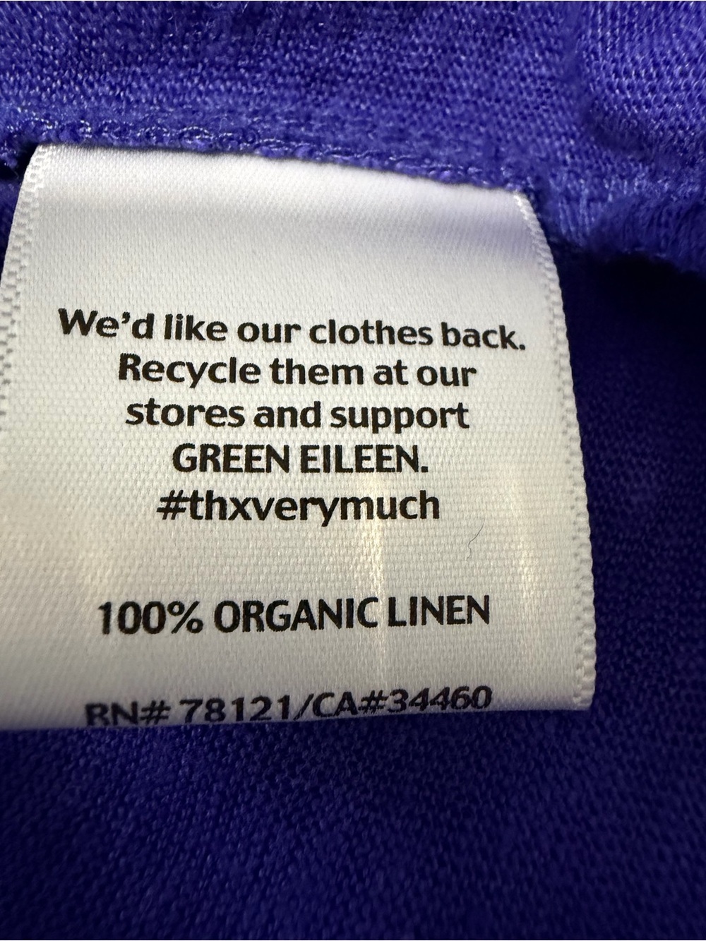 Eileen Fisher Organic Linen Boxy Top – Purple Shade Minimalist Quiet Luxury - Picture 7 of 9
